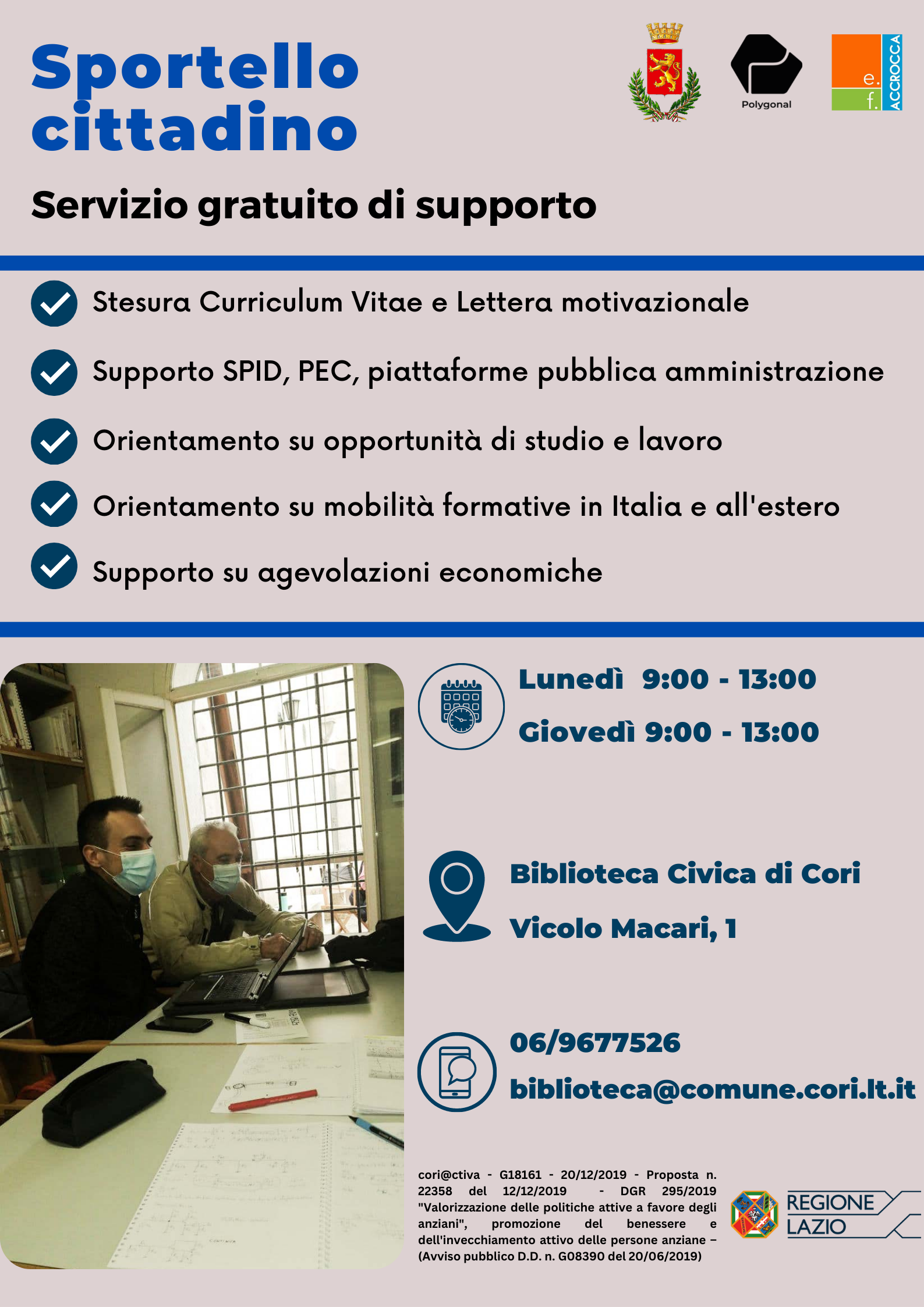 sportello gratuito di informagiovani per supporto quotidiano